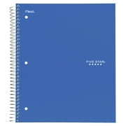 Five Star Wirebound Notebook, 3 Subject, Wide Ruled, 10 1/2" x 8", Blue(72035)