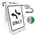 thumbnail image 2 of Left Or Right Turn Only (24" X 36") Deluxe A-Frame Signicade, Includes 2 Removable Panels & Stand, 2 of 4