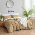 thumbnail image 2 of Bedsium Duvet Cover Cotton Solid - Duvet Cover 3 pcs, Includes 1 Duvet Cover Taupe 3 pcs, Includes 1 Duvet Cover - Alaskan King (132x120) with Zipper Closure & 2 Pillow Shams, NO Comforter, 2 of 4