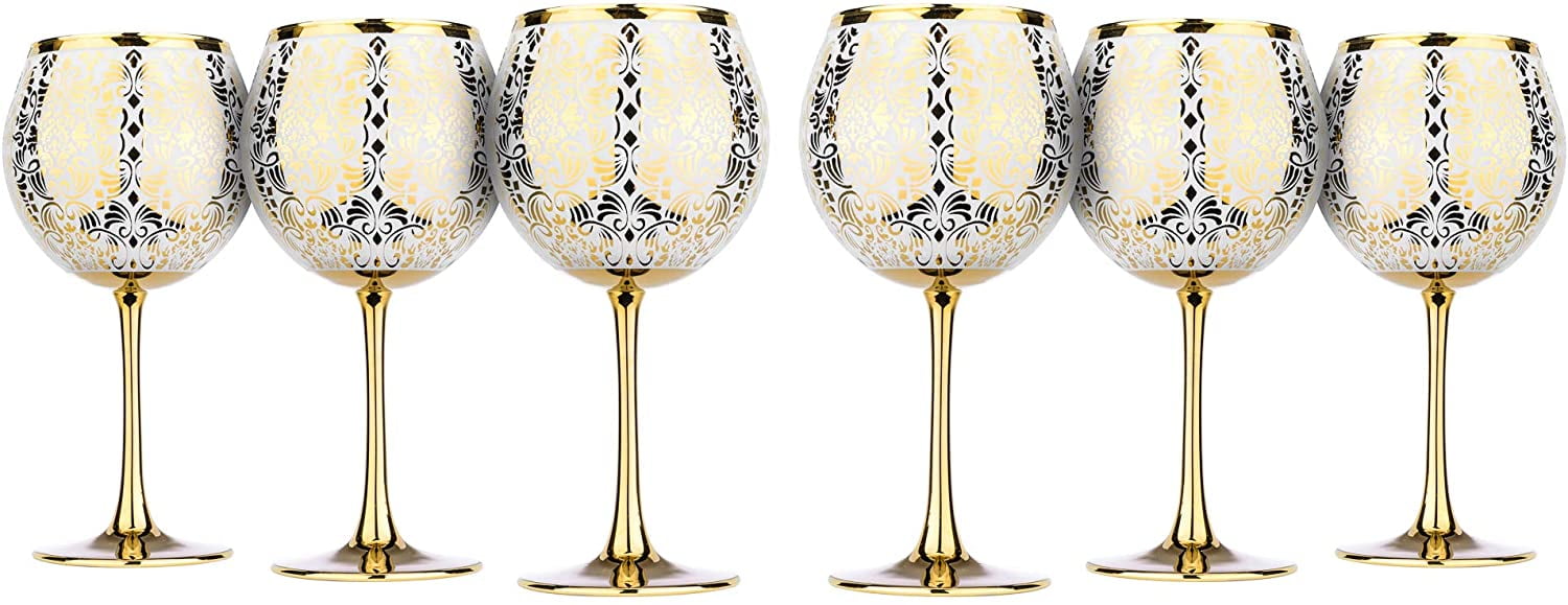 Golden Liberty Collection Elegant and Modern Crystal Wine Glasses
