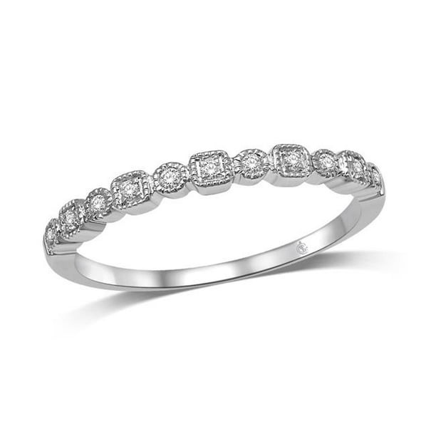Towers Stackable VP003-WG 14K 0.10 Carat Diamant Bande Empilable