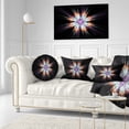 thumbnail image 3 of Designart Abstract Flowers on Black Background - Flower Throw Pillow - 12x20, 3 of 5