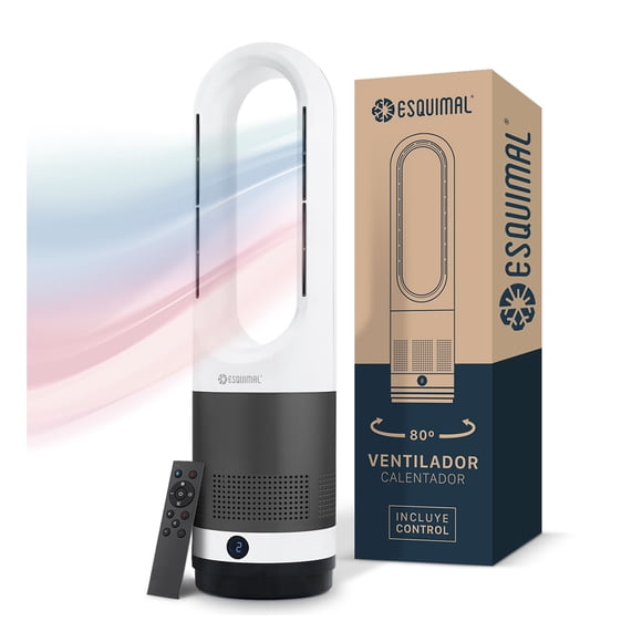 Ventilador Calentador 2 En 1 Sin Aspas Silencioso Esquimal Color Gris - Blanco