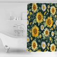 thumbnail image 2 of Shower Curtain Bathroom Set Retro Watercolor Sunflower Daisy Waterproof Fabric Shower Curtains with Grommets&Hooks Farmhouse Floral Seamless Privacy Bath Curtain for Bathtub 72x84in, 2 of 7