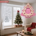 thumbnail image 3 of Elegant Metal Hanging Christmas Tree Wind Spinner - Layered Floral Design with White & Pink Flowers Perfect for Garden Decor, 3 of 7