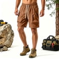 thumbnail image 2 of EOYWHK Mens Active Shorts Quick Dry Cargo Shorts with Multi-Pockets Elastic Waist Workout Shorts for Men Soft Lightweight Breathable Casual Activewear for Men Brown, Size XXXL, 2 of 9