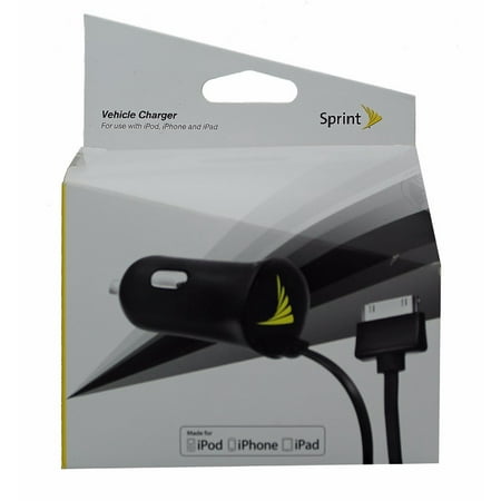 Sprint 2.1AMP 3.5ft 30 Pin Vehicle Car Charger for Apple iPhone 4 4S - (Best Police Scanner App For Iphone 4s)