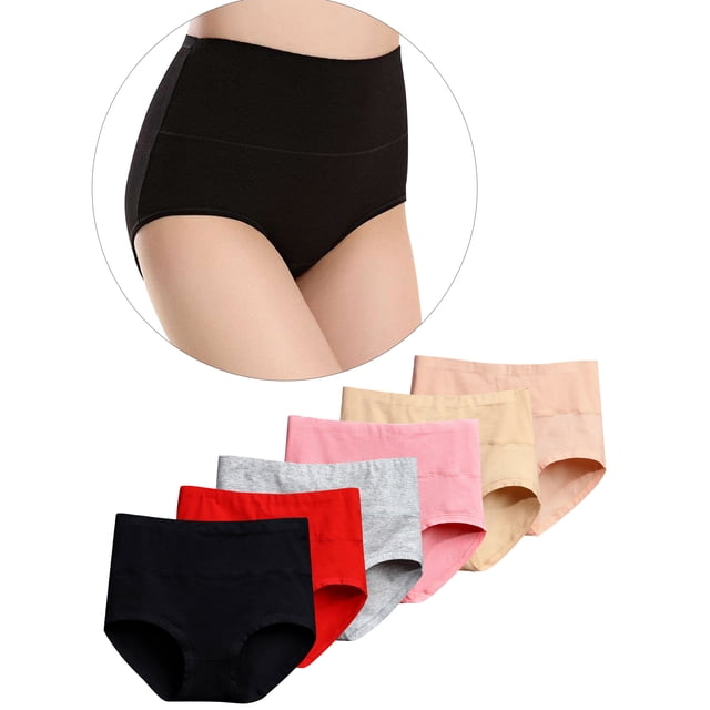 Sonducket Ropa interior de mujer Bragas de algodón de cintura alta Chica Embarazada Calzoncillos elásticos de color sólido, Rojo, L Prendas para la parte inferior del cuerpo negro XXL