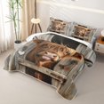 thumbnail image 3 of Homewish Funny Highland Cow Quilt Full for Kids, Rustic Farmhouse Full Bedspread Sets, 3-Piece, 1 Comforter and 2 Pillowcases, 3 of 7