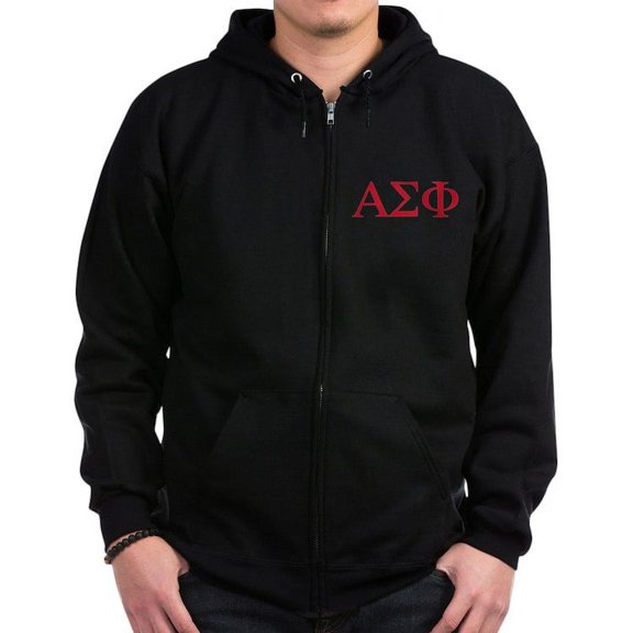 CafePress - Alpha Sigma Phi Greek Letters Cardinal Sweatshirt - Zip Hoodie, Classic Hooded Sweatshirt with Metal Zipper