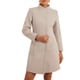 thumbnail image 2 of Abrigo de cuello alto Inspire Chic para mujer, abrigo de invierno de manga larga, color beige, 2 of 6
