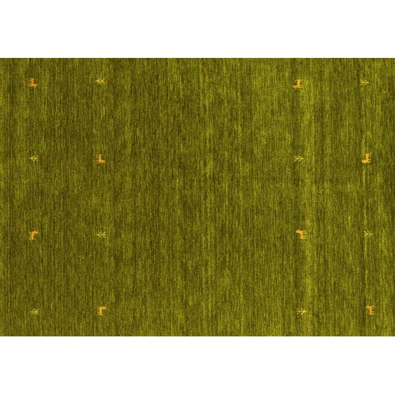 Ahgly Company Indoor Rectangle Abstract Yellow Contemporary Area Rugs, 2' x 3'