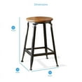 thumbnail image 5 of Steve Silver Adele 24"H Metal Counter Stool in Brown Birch Veneer (Set of 2), 5 of 5