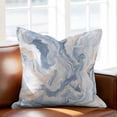 thumbnail image 2 of Marble Texture Throw Pillow Cover Elegant Gray Blue Tone Vortex Effect Cotton Linen Cushion Cover Throw Pillow Case with Invisible Zipper for Couch Sofa Bed Chair Car 20x20 Inch, 2 of 14
