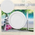thumbnail image 3 of Ambesonne Peace Place Mats Set of 4, Spa Sand Orchid Flower, Standard Size, Blue Fern Green Fuchsia, 3 of 6