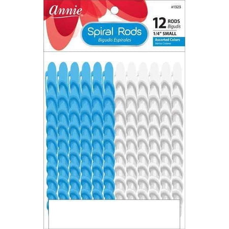 Annie Spiral Rods Small 1/4" 12 Count Blue White 1323