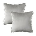 thumbnail image 4 of Phantoscope Pom Pom Velvet Series Decorative Throw Pillow, 18" x 18", Gray, 2 Pack, 4 of 6