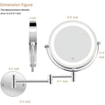 thumbnail image 2 of Wall Mounted Makeup Mirror - LED Lighted 10x Magnification Two-Sided Round Swivel Extendable Bathroom Make up Shaving Mirror, 2 of 7