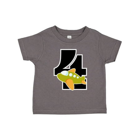 

Inktastic 4th Birthday Airplane 4 Year Old Gift Toddler Boy Girl T-Shirt