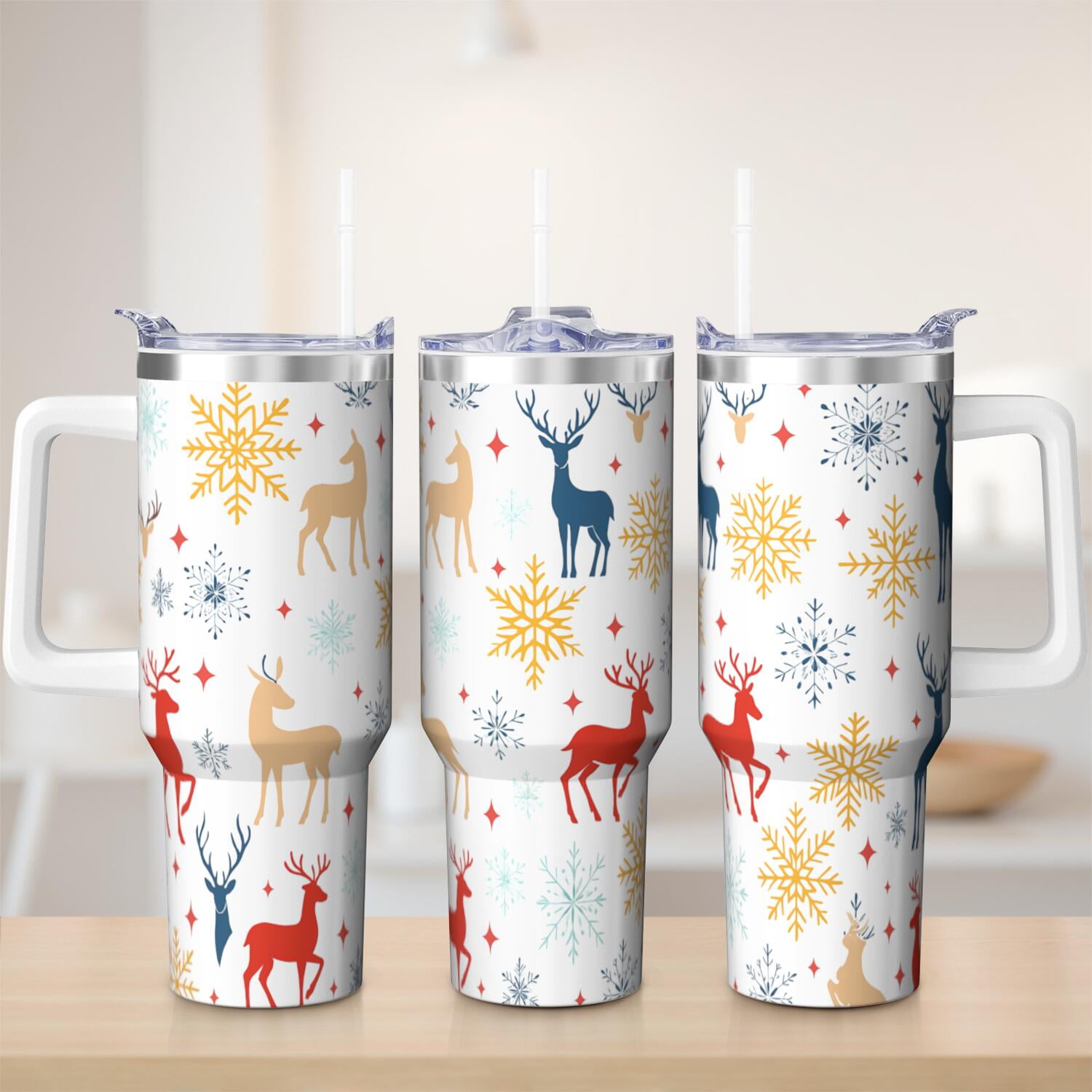 1pc 40 oz Christmas Tumbler with Lid and Straw Stainless steel Insulated tumblers Cute water bottle Travel/Gym coffee tumbler Gifts for Women/men