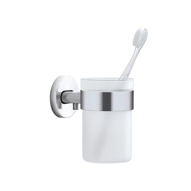 Blomus 68920 Wall Mounted Toothbrush Holder Frosted Glass, Matt