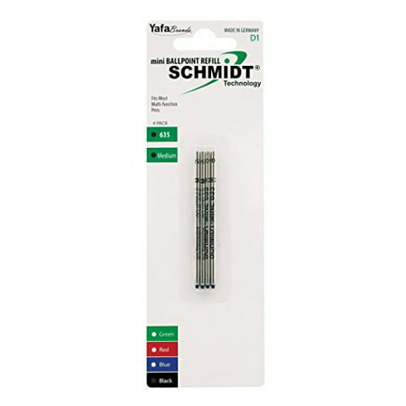 Schmidt 635 Mini D1 Ball Pen Refill - Black - 4 Pack (Lamy M21 and Cross 8518-4