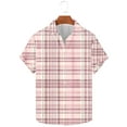 thumbnail image 5 of Mens Short Sleeve Button Down Shirts 2025 Summer Plaid Print Lapel Beach Shirts for Men Fashion Lightweight Casual Work Shirts, 5 of 5