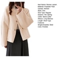 thumbnail image 7 of Fall Winter Women Jacket Crew Neck Single-breasted with Side Pockets Loose Short Type Woolen Jacket Shopping Commuting Daily Coat, 7 of 7