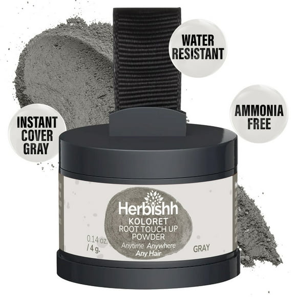 Koloret Root Touch Up Powder– Gray Powder for Women & Men, Instant Root Cover Up for Gray Coverage, Hairline Concealer for Thinning Hair & Bald Spots, Water-Resistant & Smudge-Proof, 4g