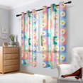 thumbnail image 2 of Yayeee Window Curtains Light Filtering 63"x42" Grommet Panel Pair Home Living Room Decor, Pink Checkered Daisy, 2 of 7