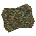 thumbnail image 1 of Ambesonne Green Place Mats Set of 4, Grunge Graphic Camouflage, Standard Size, Green Pale Green Brown, 1 of 6