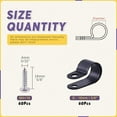 thumbnail image 2 of shiyou-60 Pack Black 5/8 Inch Nylon Plastic R-Type Cable Clips Clamp Kit, Nylon Screw Mounting Cord Fastener Clips with 60 Pack Screws for Wire Management, 2 of 4