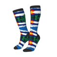 thumbnail image 2 of Knee High Socks for Women Colorado Flag Print Long Tube Sock Uniform Socks, 2 of 7