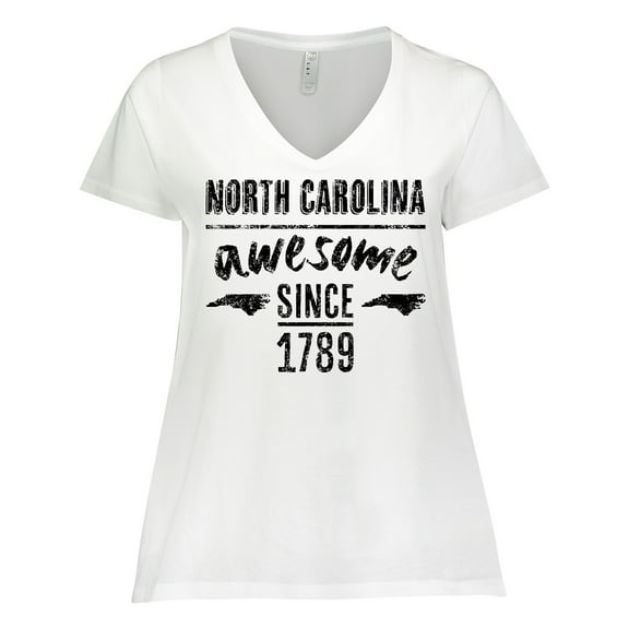 Inktastic North Carolina Awesome Since 1789 Women's Plus Size V-Neck T-Shirt