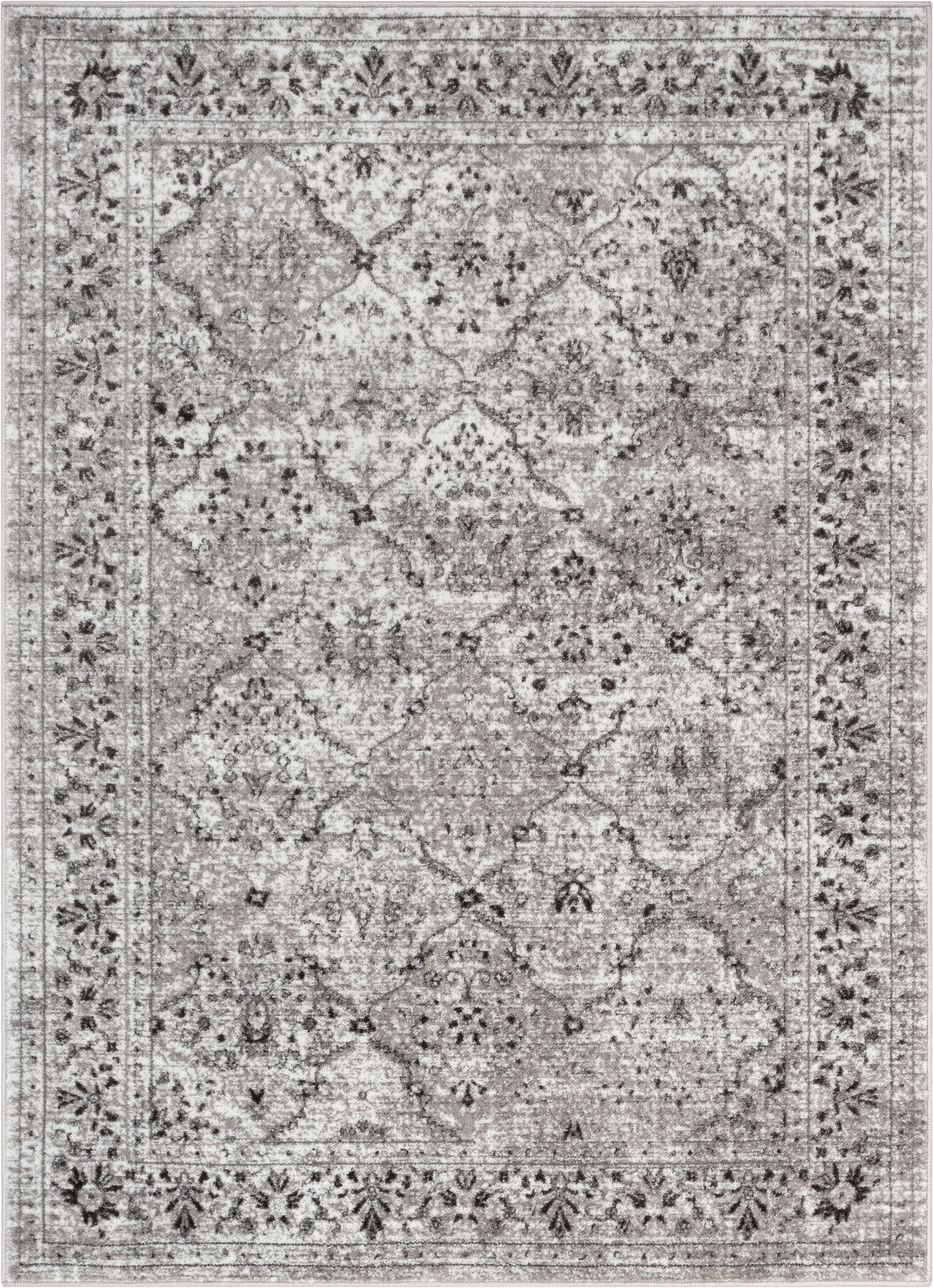 Well Woven Argos Ivory Grey | Vintage Oriental Panel | Runner Rug 2x7 (2'3" x 7'3")