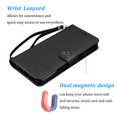 thumbnail image 5 of Njjex for Samsung Galaxy S22 Ultra（6.8"）Wallet Phone Case, Lanyard Flip Card Holder Slot Magnetic PU Leather Purse Kickstand Protective Case, Black, 5 of 7