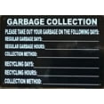 thumbnail image 3 of GARBAGE COLLECTION SIGN (7X10,BLACK BRUSH SILVER,ALUMINUM) -ref16822, 3 of 5