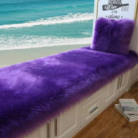 

Namzi Solid Color Plush Table Runner Faux Sheepskin Decorative Shaggy Dresser Scarf Not-Slip Desk Pad Luxury False Fur Dresser Tablecloth-Purple 60x100cm(23.62x39.37inch)