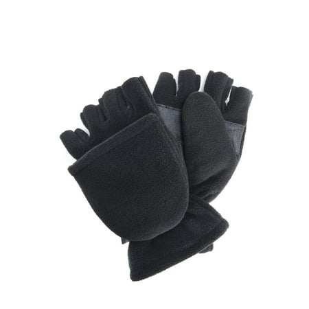 QuietWear Men's Waterproof Fleece Flip Mittens