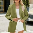 thumbnail image 2 of Nfurl Womens Business Casual Blazers Dressy Open Front Single Breasted Office Work Suit Jackets Fitted Solid Color Ladies Blazer Green M, 2 of 5