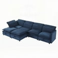 thumbnail image 4 of Modern Polyester U-Shaped Sofa with Double-Layer Cushions, 6-Seater, Storage Function, Convertible to Bed, Living Room Furniture, 4 of 23
