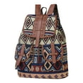 thumbnail image 2 of Vintage Ethnic Floral Canvas Backpack | Drawstring Closure Travel Bag | Multi-Pocket Design 30x40cm | Polyester Lined | Adjustable Straps | 400g Lightweight | Fashion Rucksack for Daily Use & Travel, 2 of 5