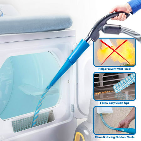 Dryer Lint Lizard Vent Cleaner, Dryer Vent Vacuum Hose Head Clean Dust Lint,Removes Lint from Your Dryer Vent, Power Clean Behind Appliance (1 (Best Type Of Dryer Vent)