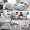 thumbnail image 5 of Christmas Ball Bedding Duvet Cover Set Full Size 4 Pieces Winter Snowflakes Holly Berries Wood Grain Bedding Set with Zipper Closure, 1 Comforter Cover 86x86 Inches 1 Flat Sheet & 2 Pillow Cases, 5 of 7