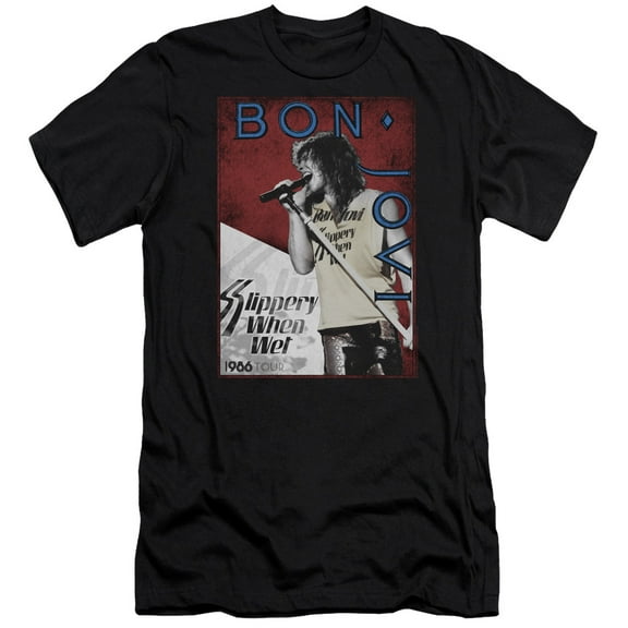 Bon Jovi - 86 Tour - Premium Slim Fit Short Sleeve Shirt - Large