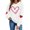 White, variant on Tops for Women Long Sleeved Round Neck Hearted Printed Sweatshirts White M