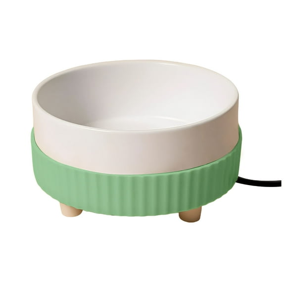 ACDANC Heated Water Bowl for Dogs Cats Outdoor,Usb Rechargeable Pet Heating Ceramic Bowl,Pet Water Dispenser,Outdoor Heated Dog Bowl