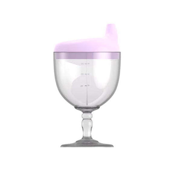 Sippy Cup with Stem, Children's Straw Water Cup, Drop-Proof with Scale, BPA-Free, Purple.