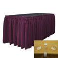 thumbnail image 1 of LA Linen Polyester Poplin Table Skirt 14 -Foot by 29-Inch Long with 10 L-Clips, Eggplant, 1 of 1
