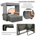 thumbnail image 3 of Patio Rattan Daybed with Canopy, Outdoor Double Chaise Lounge with Adjustable Backrest & Storage Ottoman, UV Protection & Waterproof, Patio Sunbed Lounge Chair for Garden Backyard Porch, Gray, 3 of 9